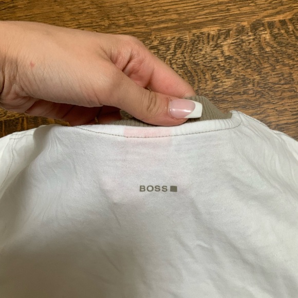 HUGO BOSS Graphic Cotton Soft T-Shirt White Men’s Size Large Made in Portugal - Picture 13 of 14